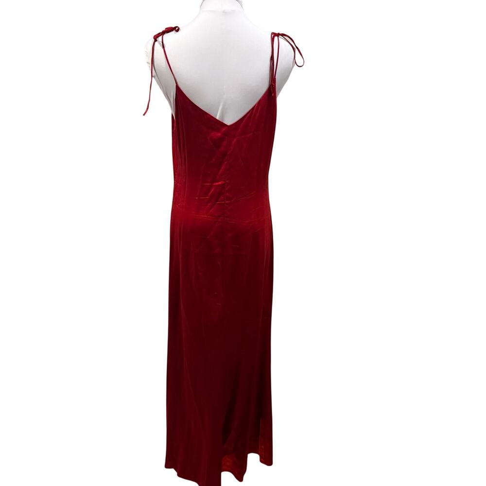 Reformation Red 100% Silk Satin Slip Maxi Dress Cocktail Elegant Quiet Luxury S - Picture 3 of 10